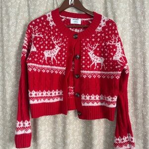 Old Navy Women's Red Reindeer Sweater